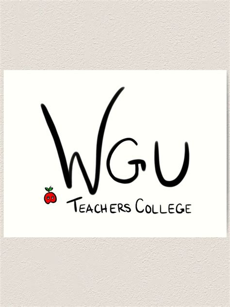 Wgu Teachers College Logo Art Print By Pixibliss21 Redbubble