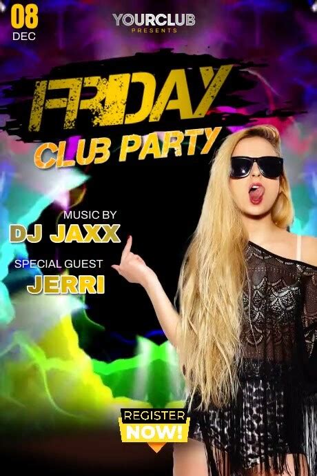 Friday Club Party Video Template Postermywall