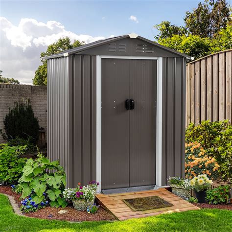 Walsunny X Ft Outdoor Storage Shed Waterproof Metal Garden Sheds With