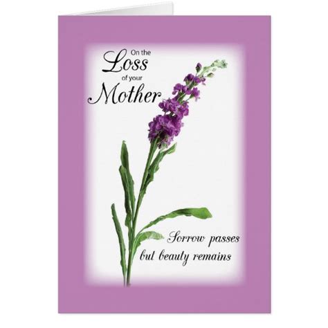 Sympathy Loss Of Mother Purple Religious Card