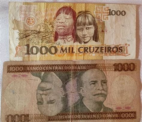 2 Billetes Brasil 1000 Cruzeiros Diferentes bb44 Cuotas sin interés