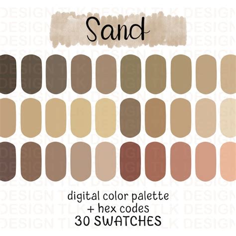 Sand Color Palette Etsy