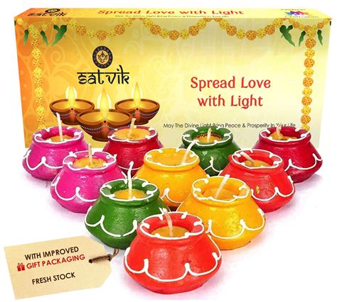 Buy Satvik Pc Set Matki Clay Diya Diwali Wax Filled Dia For Puja