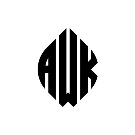 Awk Circle Letter Logo Design With Circle And Ellipse Shape Awk