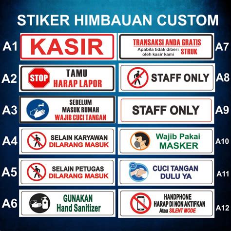 Jual Stiker Himbauan Custom Shopee Indonesia