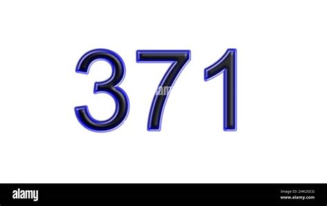 blue 371 number 3d effect white background Stock Photo - Alamy