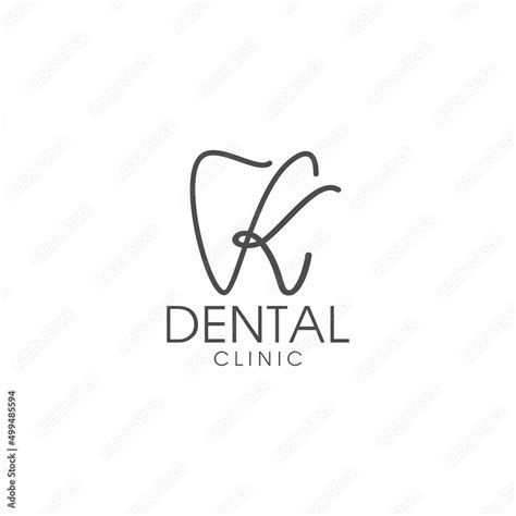 Line Art Letter K Dental Logo Stock Vector Adobe Stock