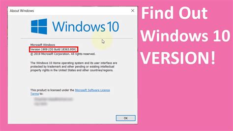 How To Find Out Windows 10 VERSION YouTube