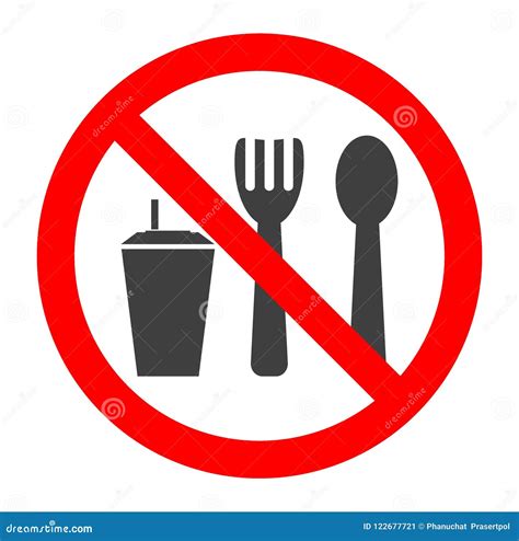 Do Not Eat and Drink Symbol. No Eating or Drinking, Prohibition Sign.Vector Illustration. Stock ...