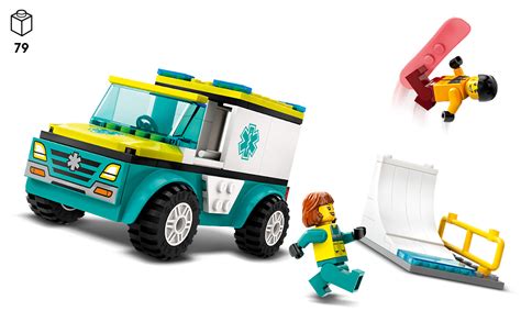 Amazon Lego City Emergency Ambulance And Snowboarder Toy Vehicle