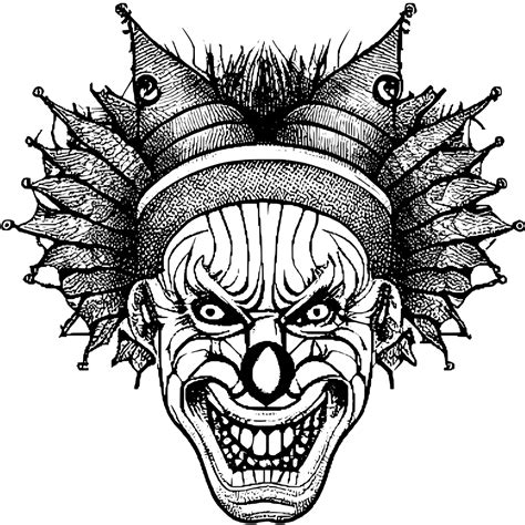 Scary Clown Faces Coloring Pages