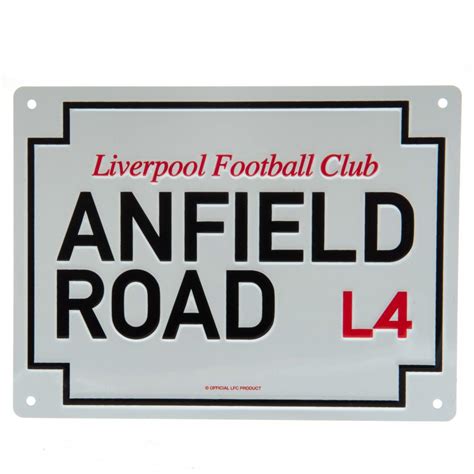 Liverpool Fc Metal Road Sign Anfield