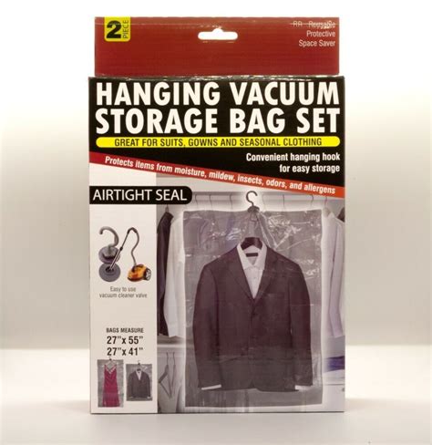 Hanging Vacuum Bag Set Airtight Seal Storage For Your Favorite Garment Ebay Vacuum Bags