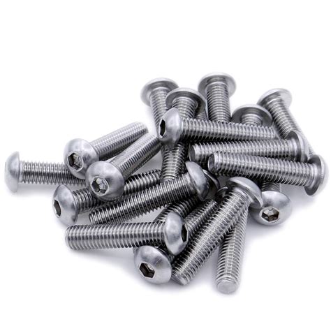 M6 6mm X 14mm Hex Socket Button Machine Screw Bolt Stainless