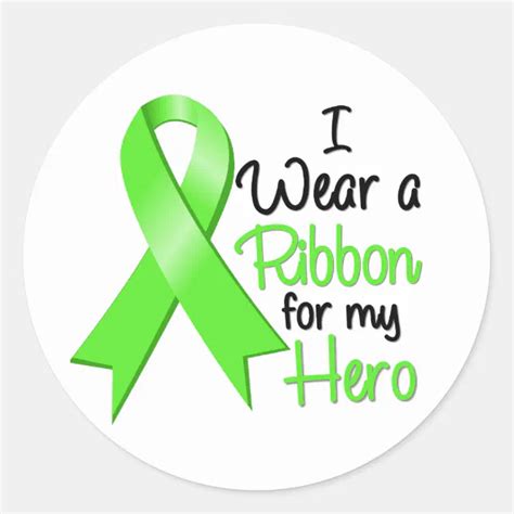 Non Hodgkins Lymphoma I Wear A Ribbon For My Hero Classic Round Sticker