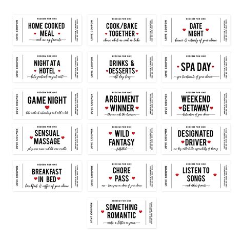 Andaz Press Red Heart Love Coupons For Him Her Boyfriend Girlfriend