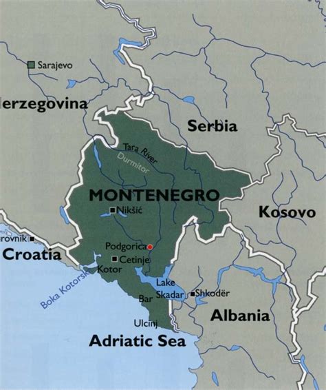 Travel Maps Of Montenegro Coast And The Capital City Podgorica