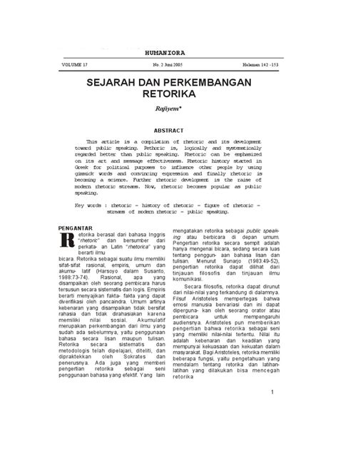 Id Sejarah Dan Perkembangan Retorika Pdf