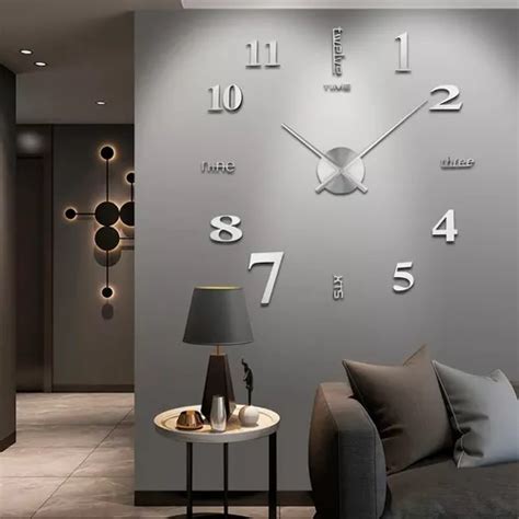 Reloj De Pared Grande En D Sin Marco Moderno Y Silencioso Reloj De