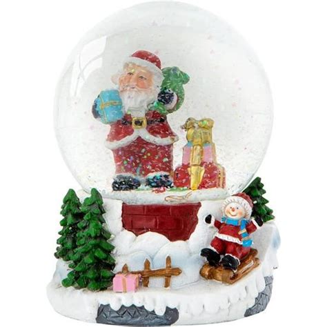 Boule à neige musicale de Noël Joue 8 chansonsy compris grelots et