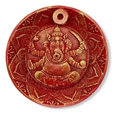 Quemador Rojo De Resina Con Forma De Cascada De Ganesha 12 Cm