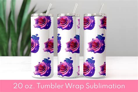 Rose Flower V D Tumbler Wrap Graphic By Tcha Studio Creative Fabrica