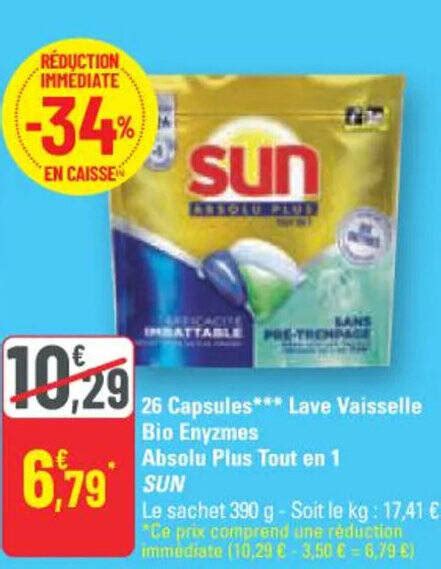 Promo Capsules Lave Vaisselle Bio Enyzmes Absolu Plus Tout En