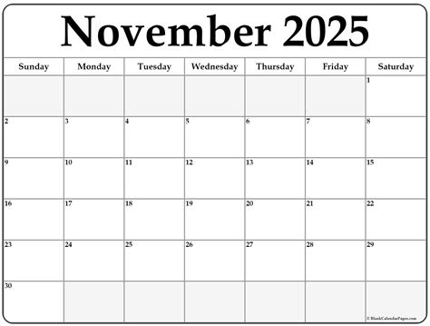 November 2025 calendar