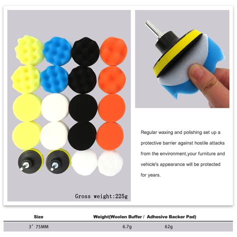 Auto Polijsten Pad Kit 22 Pcs 3 Inch Foam Boor Grandado