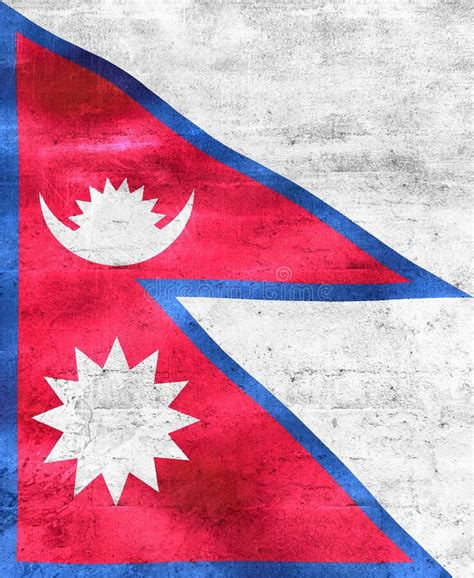 3D Illustration Of A Nepal Flag Realistic Waving Fabric Flag Stock