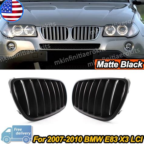 Grille Fit For Bmw E83 X3 Lci Facelift 2007 2010 Pair Matte Black Front Bumper Car Parts Shop