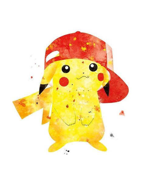 Pokemon Pikachu Pokemon Art Print Pikachu Watercolor Pikachu Printabe