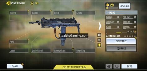 Cod Mobile Msmc Gunsmith Loadout Low Recoil Msmc Loadout Stealthy