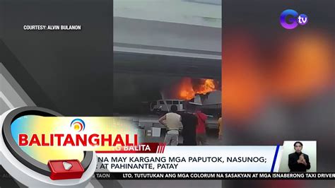 Truck Na May Kargang Mga Paputok Nasunog Driver At Pahinante Patay