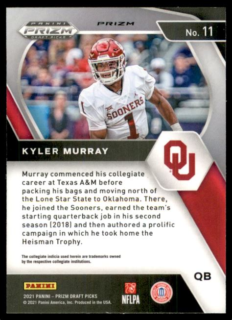 2021 Panini Prizm Draft Picks Prizms Ruby Wave 11 Kyler Murray NM MT