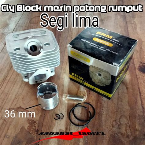 Jual Cylinder Block Blok Komplit Mesin Potong Rumput Model Segi Lima