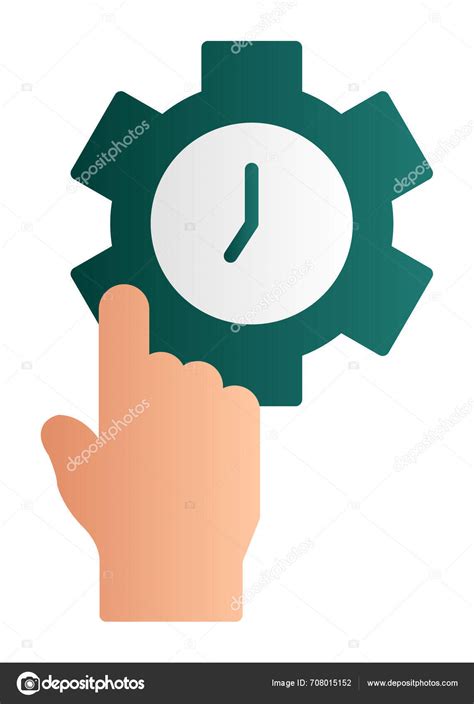 Hand Gear Shaped Clock Time Management Concept Vector Illustration Stock Vector By ©glyphinder