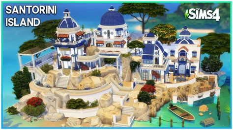 Santorini Island Mansion ☀️ [no Cc] Sims 4 Speed Build Kate Emerald Youtube