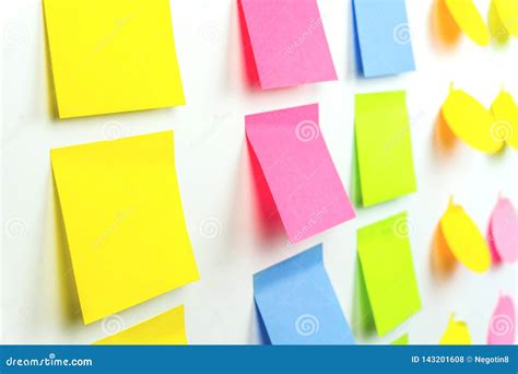 Sticky Note Post it Notes Board Office Side View Stock Photo - Image of ...