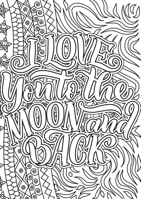 I Love You To The Moon And Back Heart Quotes Design Page Adult