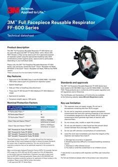 3M Reusable Full Face Mask Respirator FF 600 Series