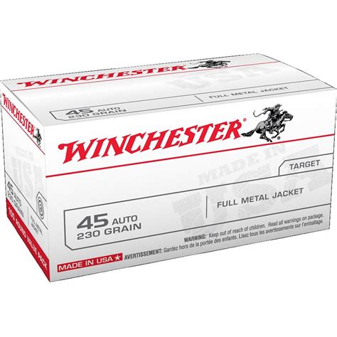 Bullseye North Winchester 45 AUTO USA Target Ammo FMJ 230 GR 500 Rounds