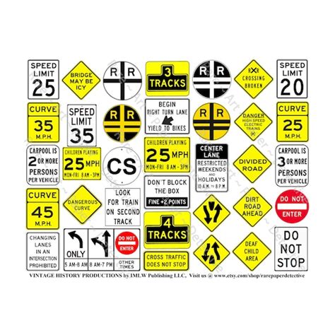 Road Sign Party Stickers Of Highway And Roadway Signs Vacation Etsy