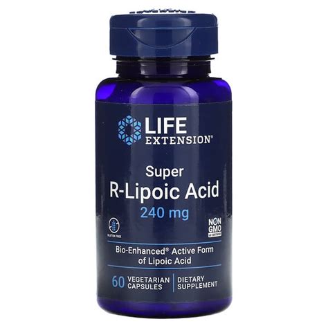 Life Extension Super R Lipoic Acid 240 Mg 60 Vegetarian Capsules