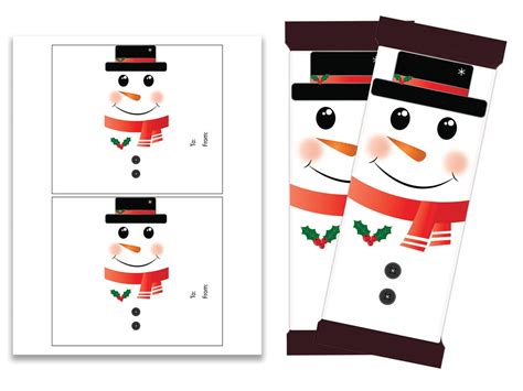 Snowman Candy Bar Wrappers Christmas Candy Wrappers Etsy