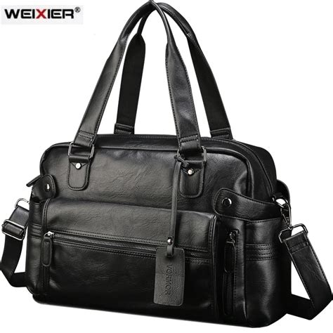 WEIXIER PU Leather Bag Business Famous Designer Bags Men Handbags Men S