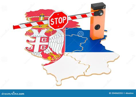 Border Close in Serbia. Customs and Border Protection Concept Stock ...