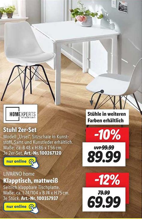 Hoxexperts Stuhl Er Set Oder Livarno Home Klapptisch Mattwei Angebot