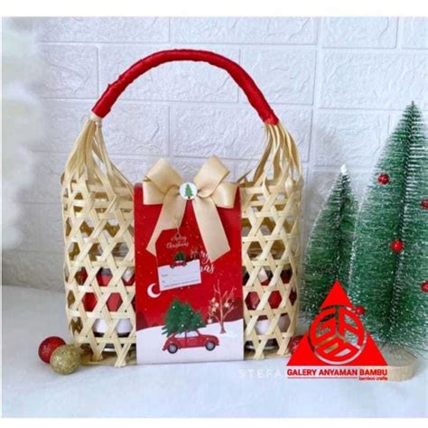 Jual KERANJANG HAMPERS TAS SOUVENIR TAS HIJAB TAS BAMBU BAMBOO