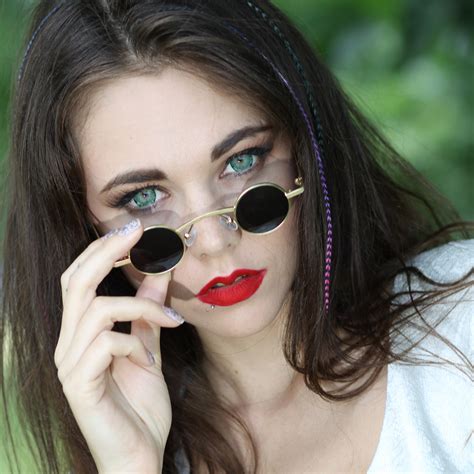 Small Round Retro Victorian Sunglasses Goth Steampunk Style Hi Tek Webstore